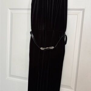 Carmen Marc Valvo Black Jumpsuit with Silver Accents